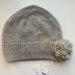 NWT Baby CZ Grey Cashmere Hat with Flower - 2-3 Years